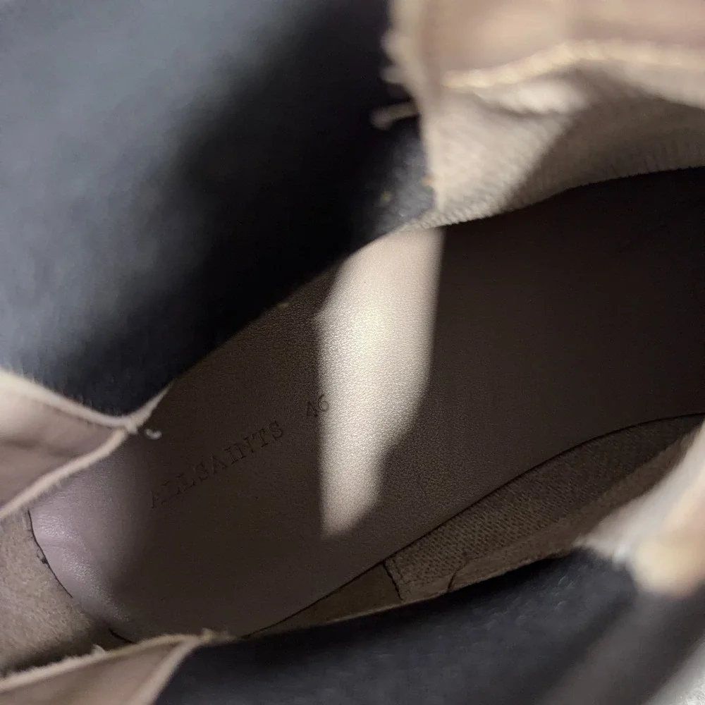 All Saints Harley Chelsea Slip On Suede Boots Men 13 (46 EU) Tan Brown Leather